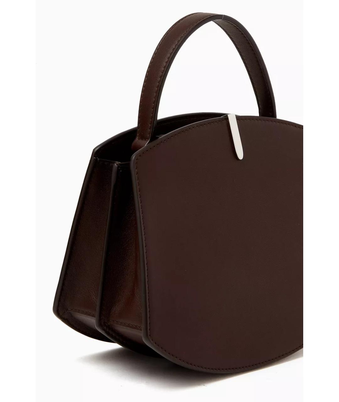 Savette Коричневая кожаная сумка с короткими ручками, фото 5