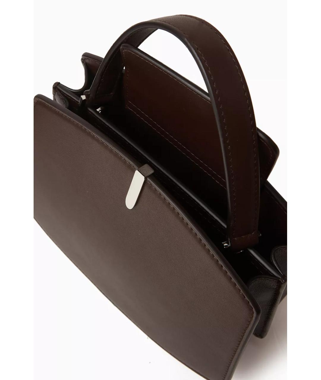 Savette Коричневая кожаная сумка с короткими ручками, фото 4