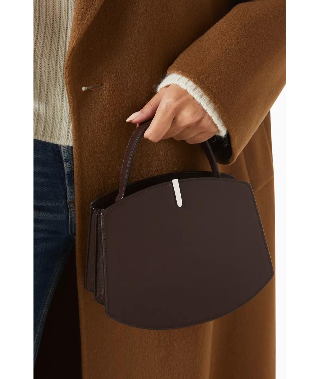 Savette Коричневая кожаная сумка с короткими ручками, фото 2