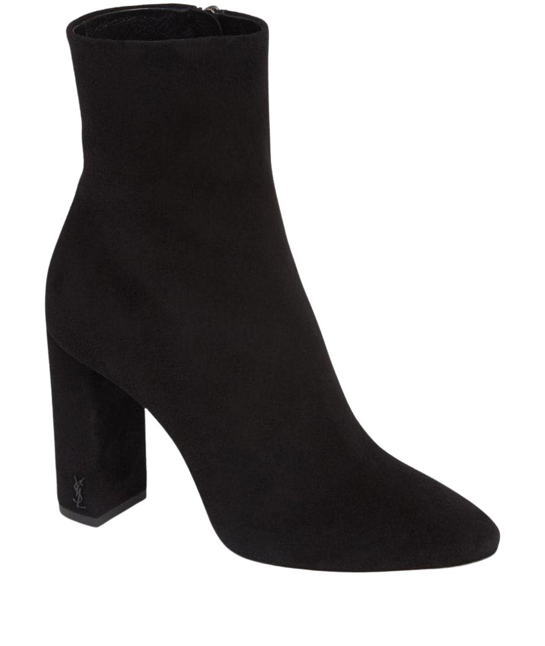 SAINT LAURENT Черные замшевые ботильоны, фото 1
