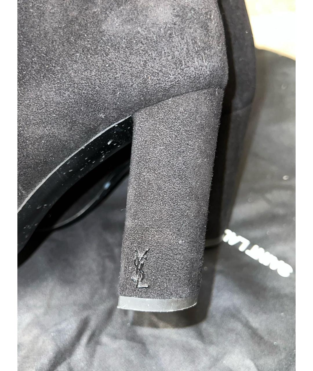 SAINT LAURENT Черные замшевые ботильоны, фото 3