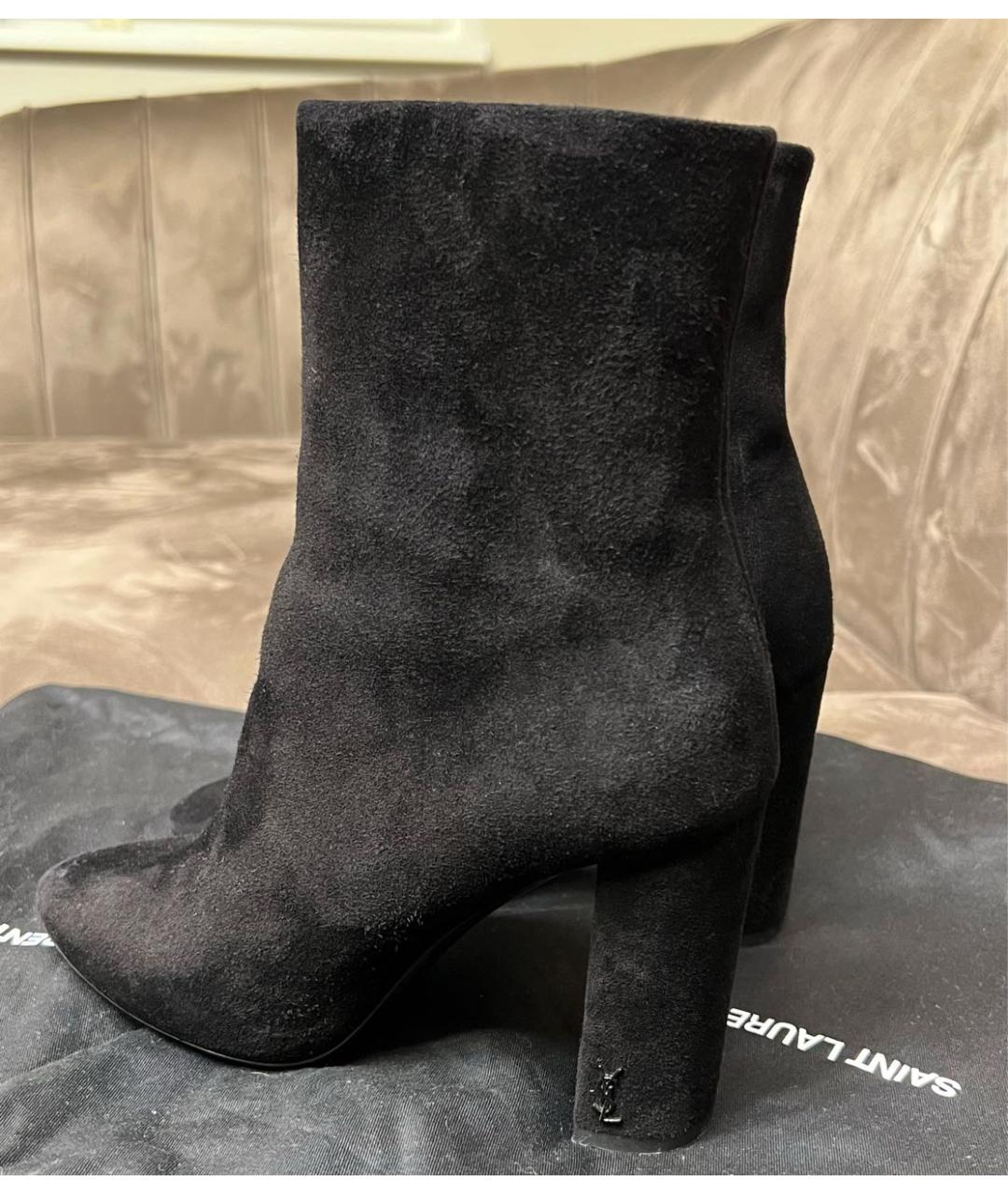 SAINT LAURENT Черные замшевые ботильоны, фото 2
