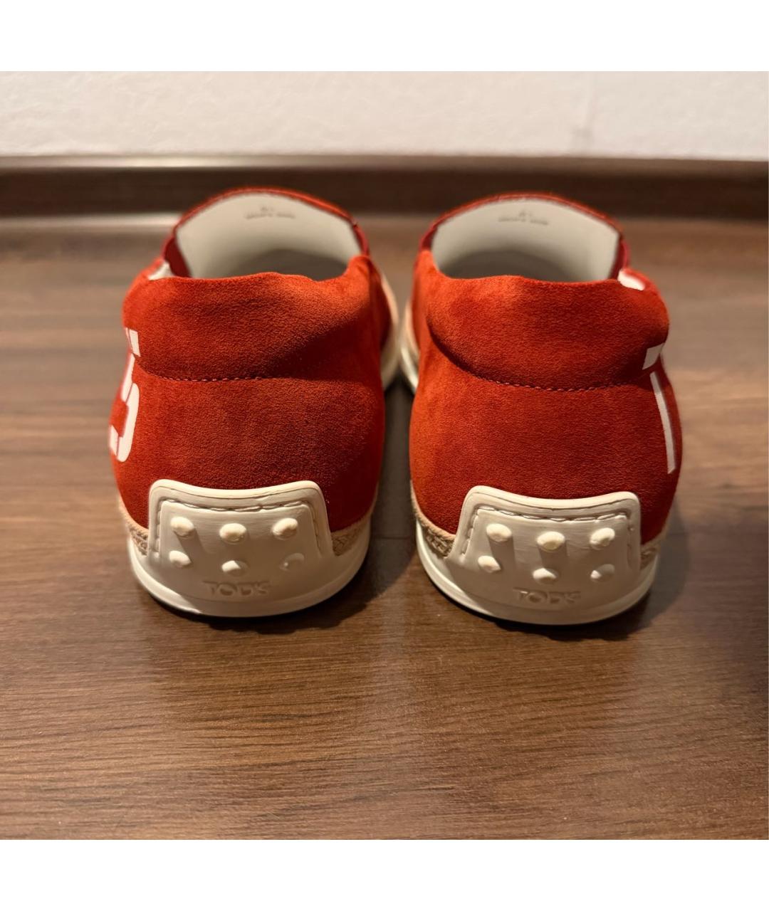 TOD'S Красные замшевые низкие кроссовки / кеды, фото 4