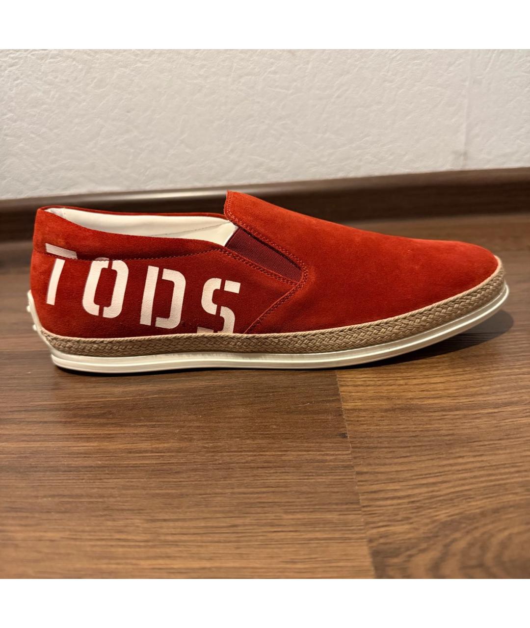 TOD'S Красные замшевые низкие кроссовки / кеды, фото 9