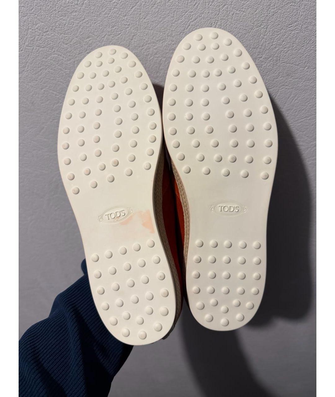 TOD'S Красные замшевые низкие кроссовки / кеды, фото 6