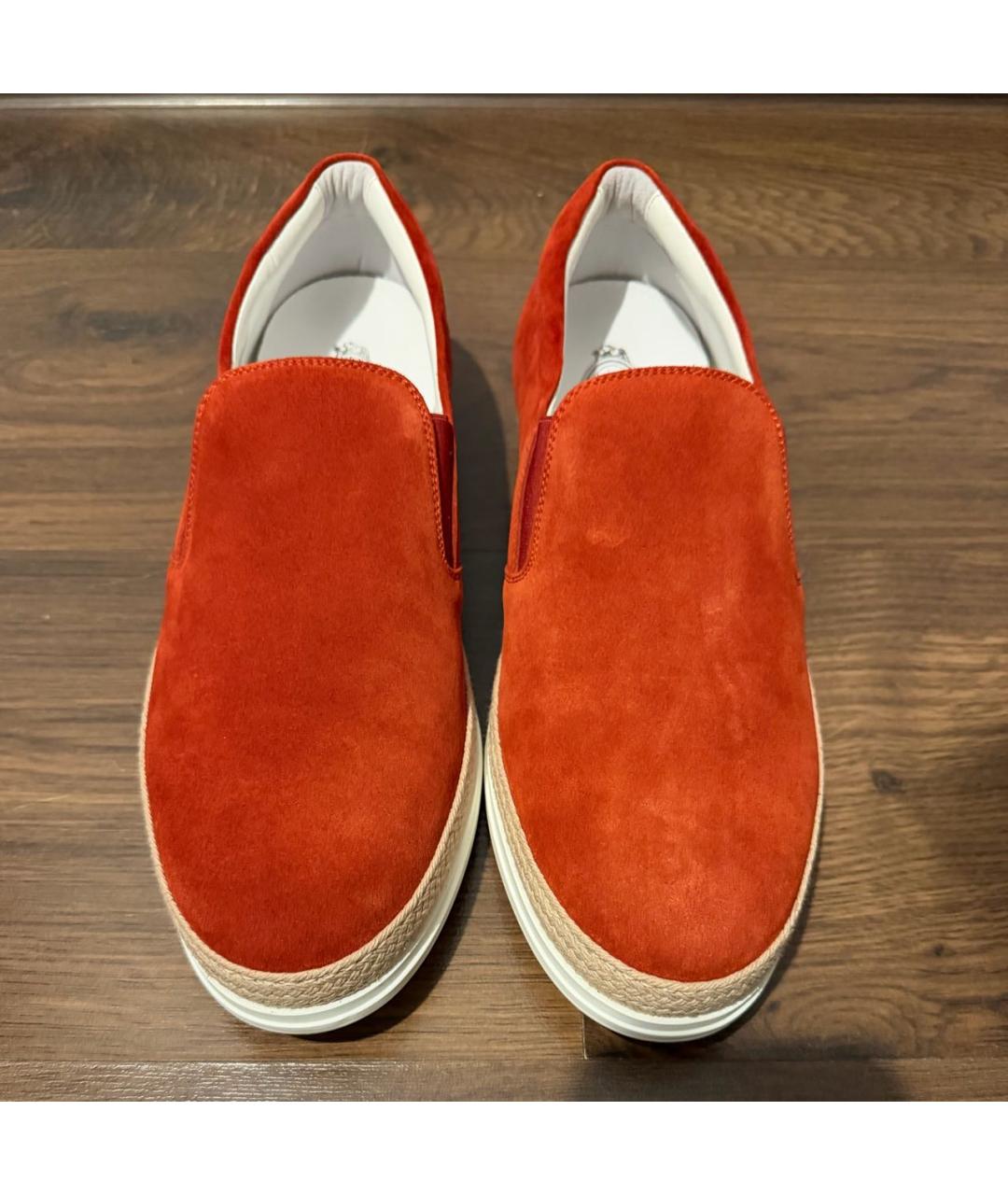 TOD'S Красные замшевые низкие кроссовки / кеды, фото 2