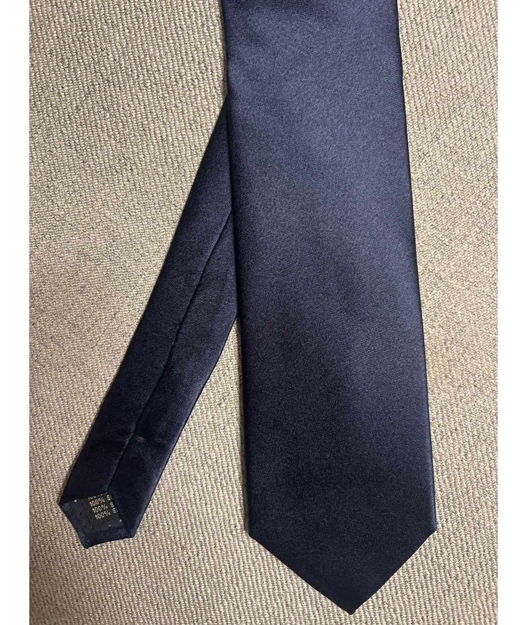 SAINT LAURENT Темно-синий шелковый галстук, фото 2