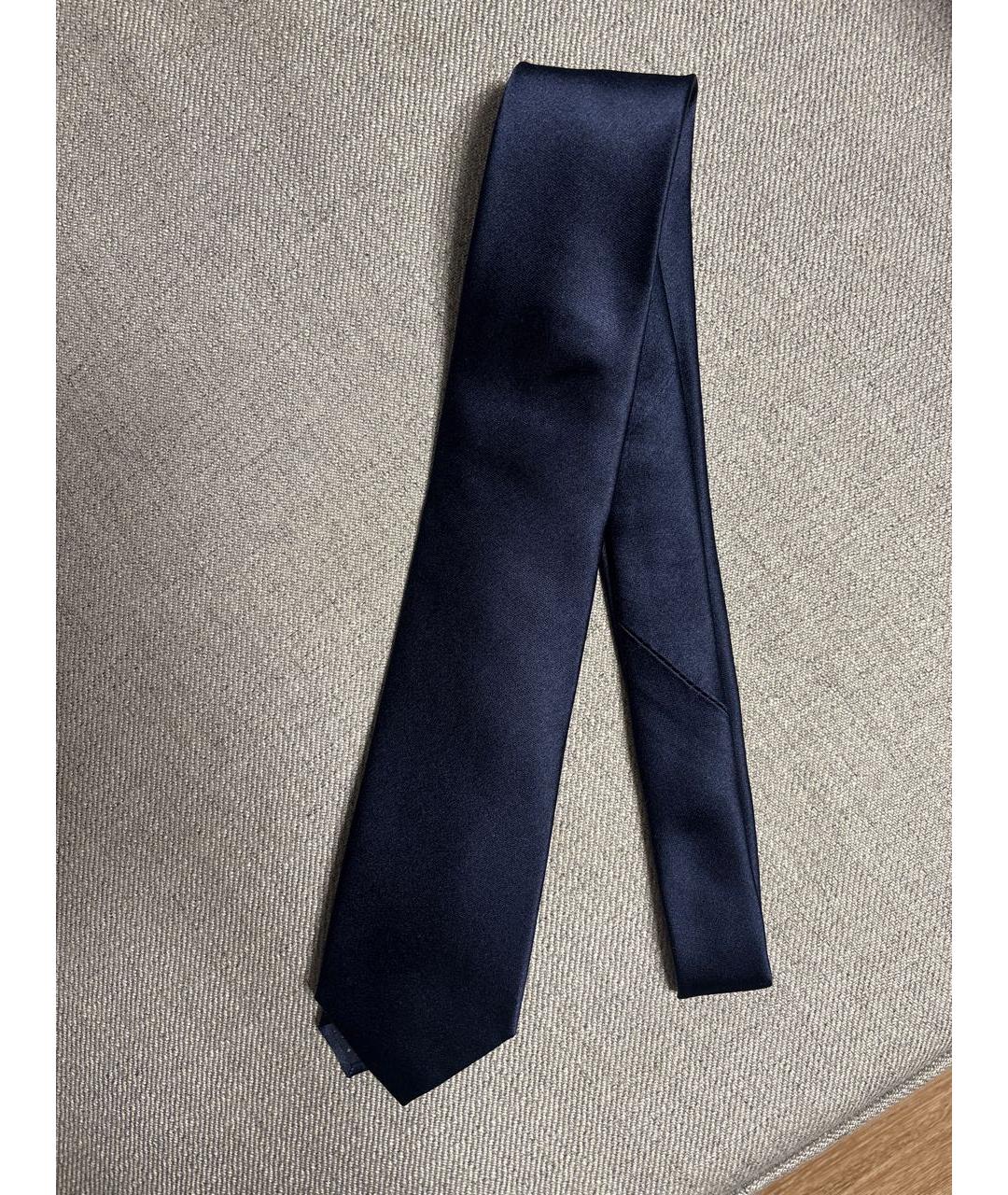 SAINT LAURENT Темно-синий шелковый галстук, фото 8