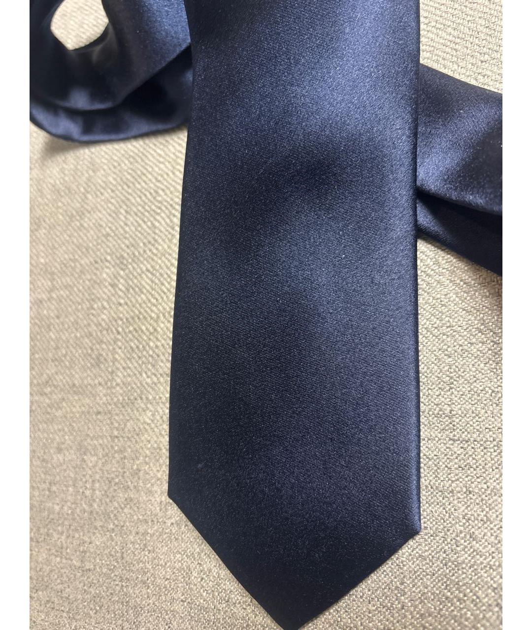 SAINT LAURENT Темно-синий шелковый галстук, фото 4