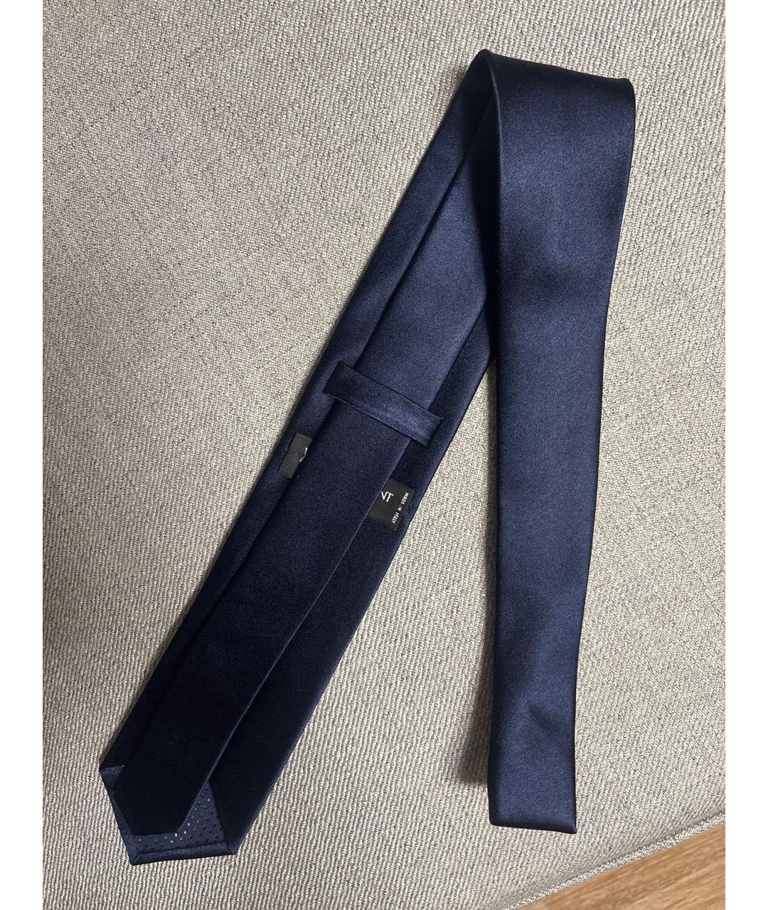 SAINT LAURENT Темно-синий шелковый галстук, фото 5