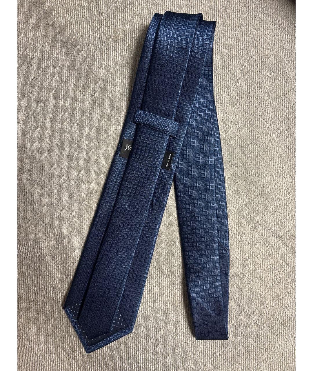 SAINT LAURENT Синий шелковый галстук, фото 2