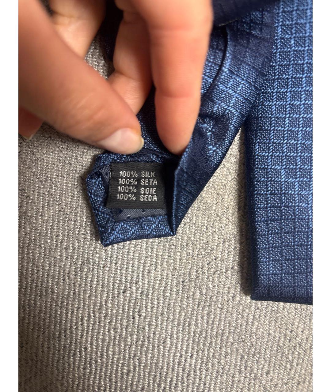 SAINT LAURENT Синий шелковый галстук, фото 5