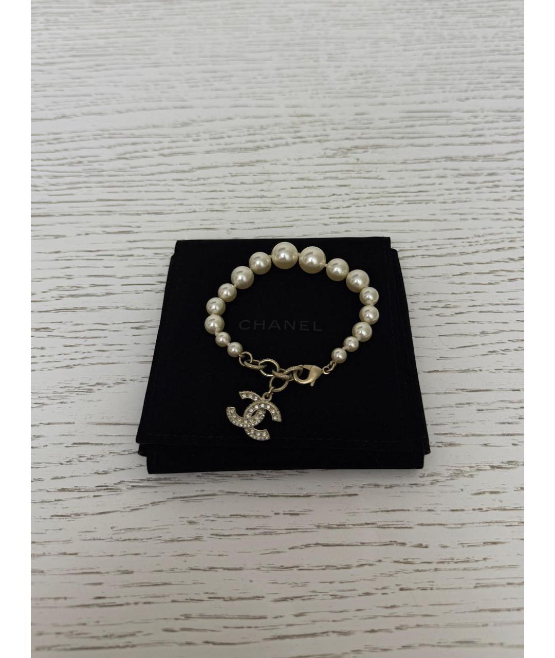CHANEL Белый латунный браслет, фото 4