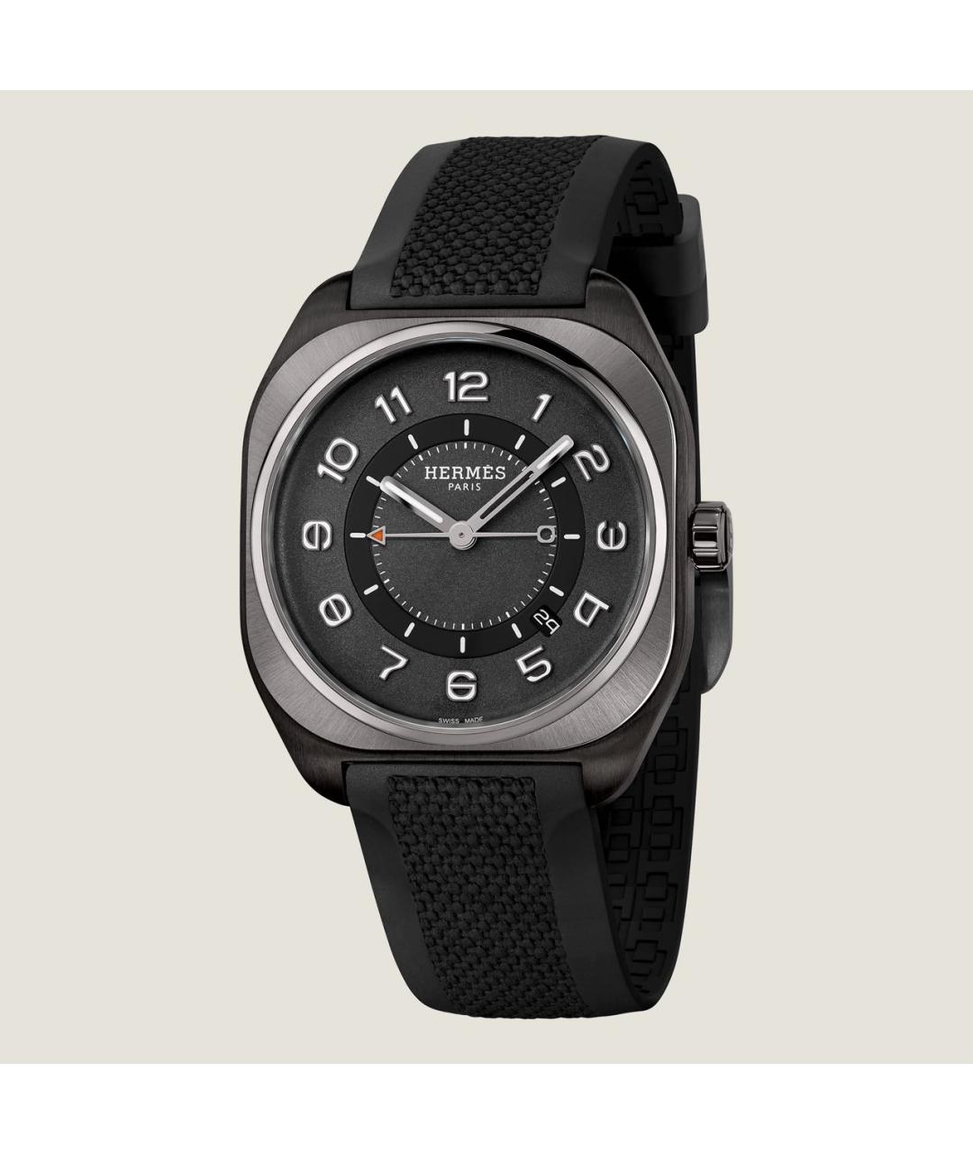 HERMES Черные титановые часы, фото 2