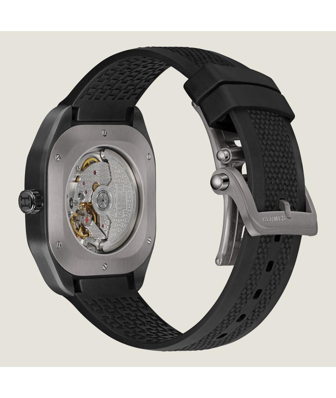 HERMES Черные титановые часы, фото 5