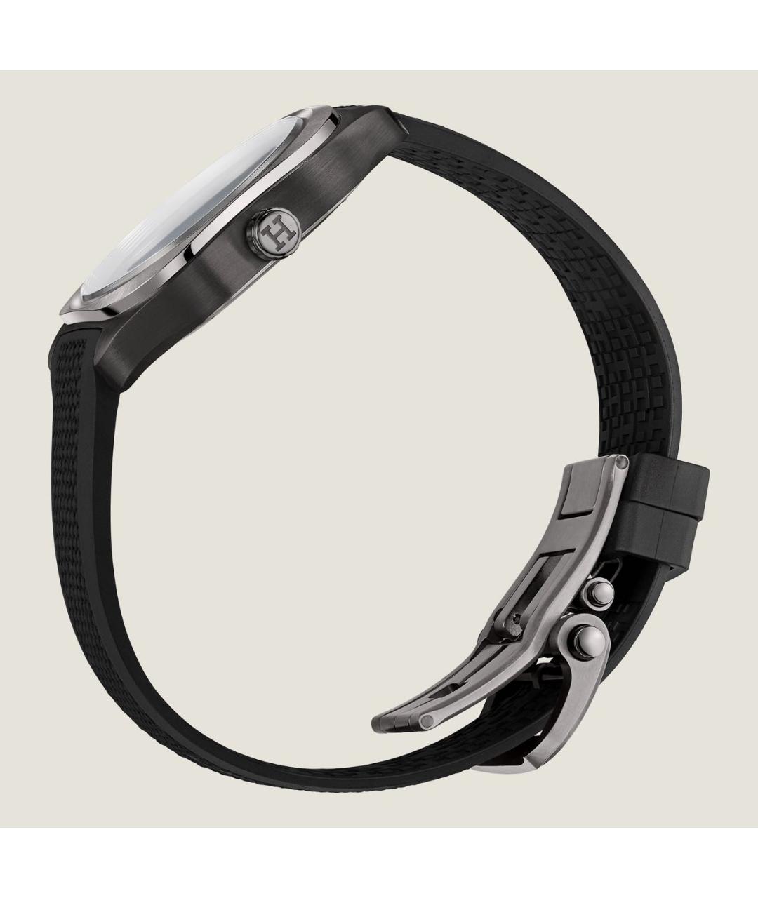 HERMES Черные титановые часы, фото 4