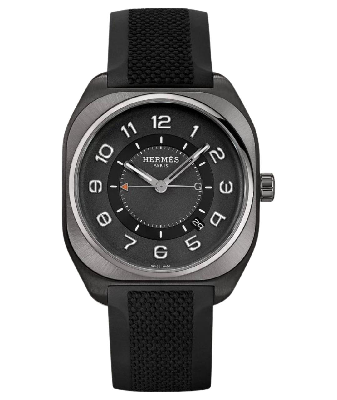 HERMES Черные титановые часы, фото 1