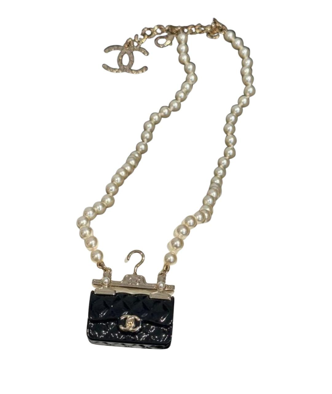 CHANEL Белое латунное колье, фото 1