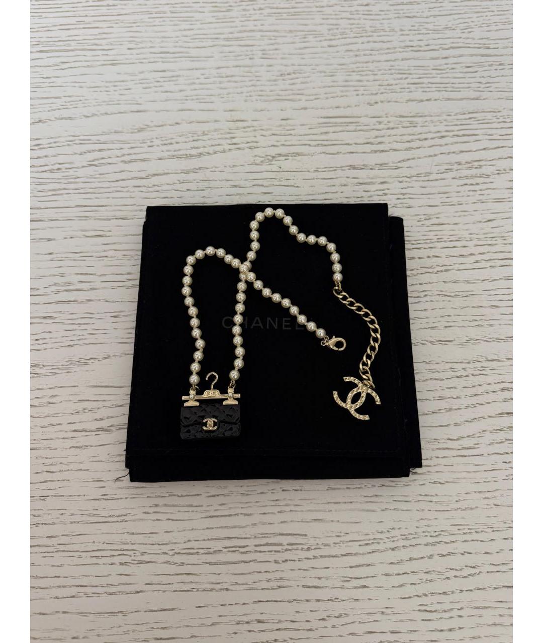 CHANEL Белое латунное колье, фото 2