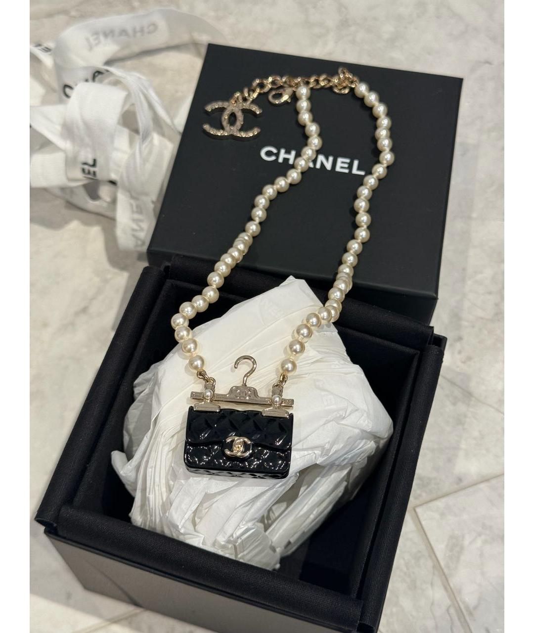 CHANEL Белое латунное колье, фото 5