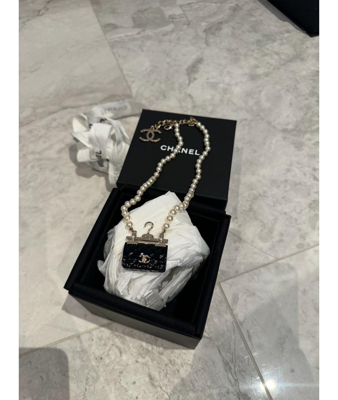 CHANEL Белое латунное колье, фото 4