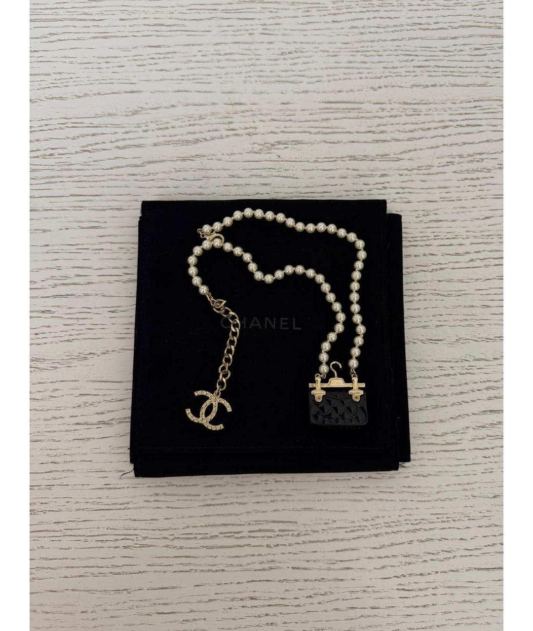 CHANEL Белое латунное колье, фото 3