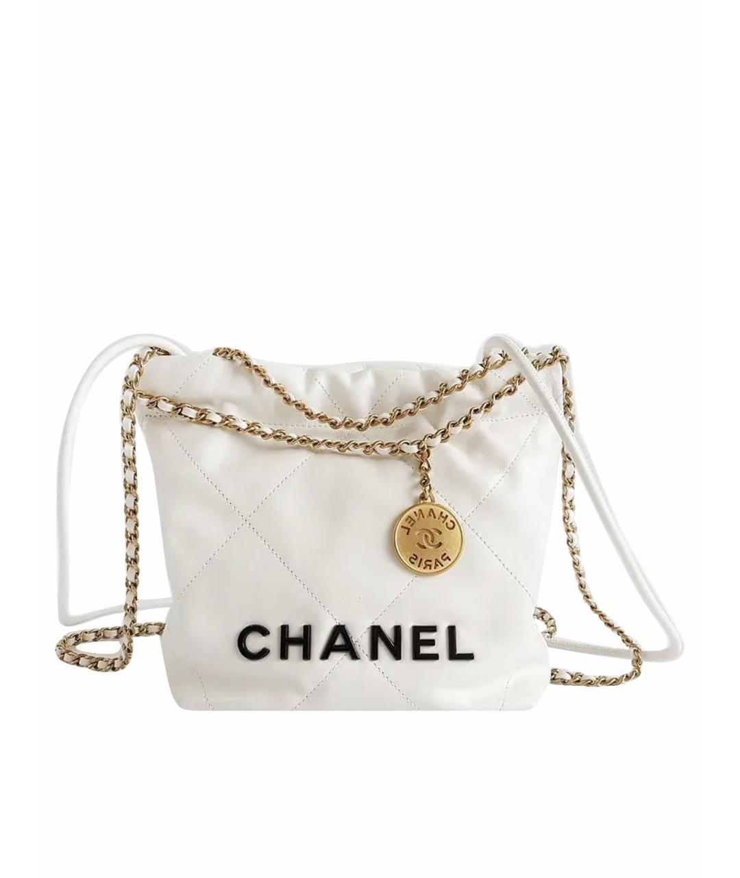 CHANEL Белая кожаная сумка через плечо, фото 1