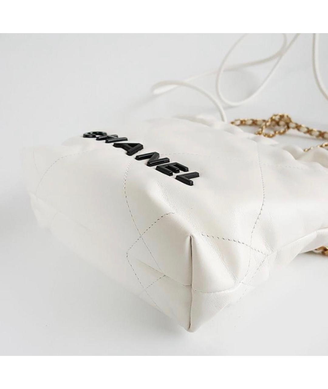 CHANEL Белая кожаная сумка через плечо, фото 8