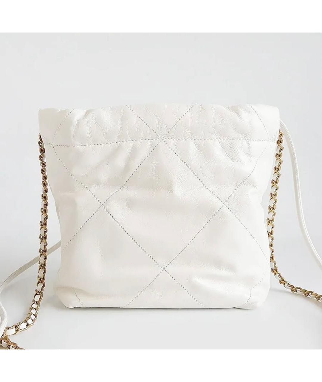 CHANEL Белая кожаная сумка через плечо, фото 3