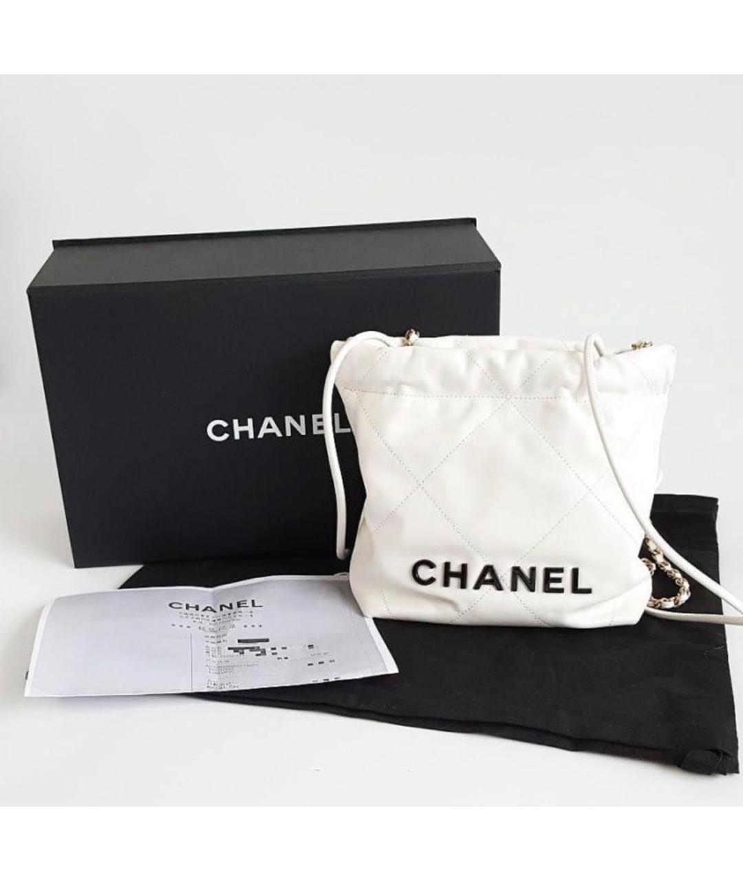 CHANEL Белая кожаная сумка через плечо, фото 2