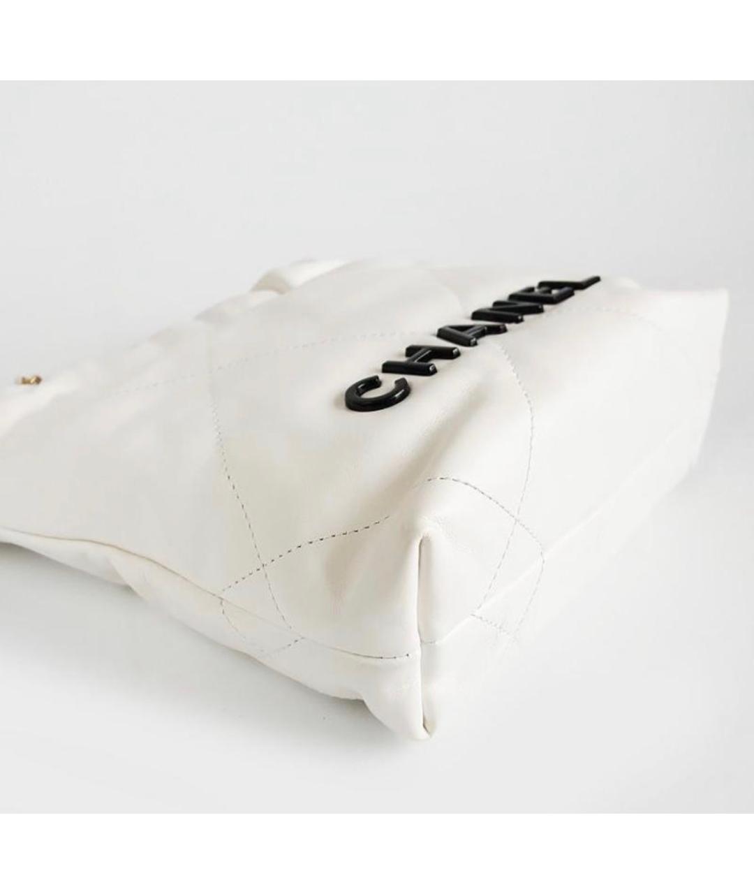 CHANEL Белая кожаная сумка через плечо, фото 7