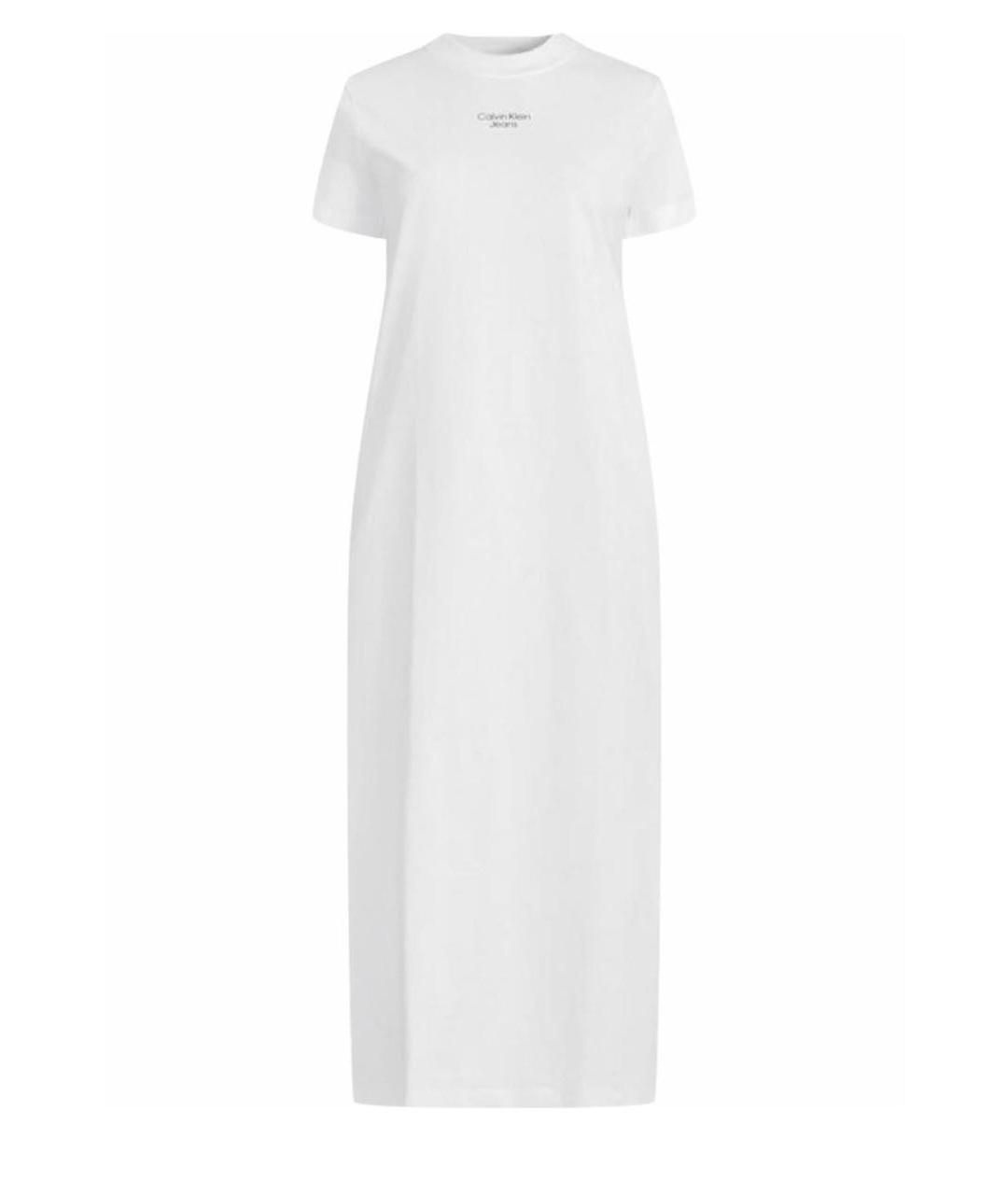 CALVIN KLEIN Белое хлопковое повседневное платье, фото 6
