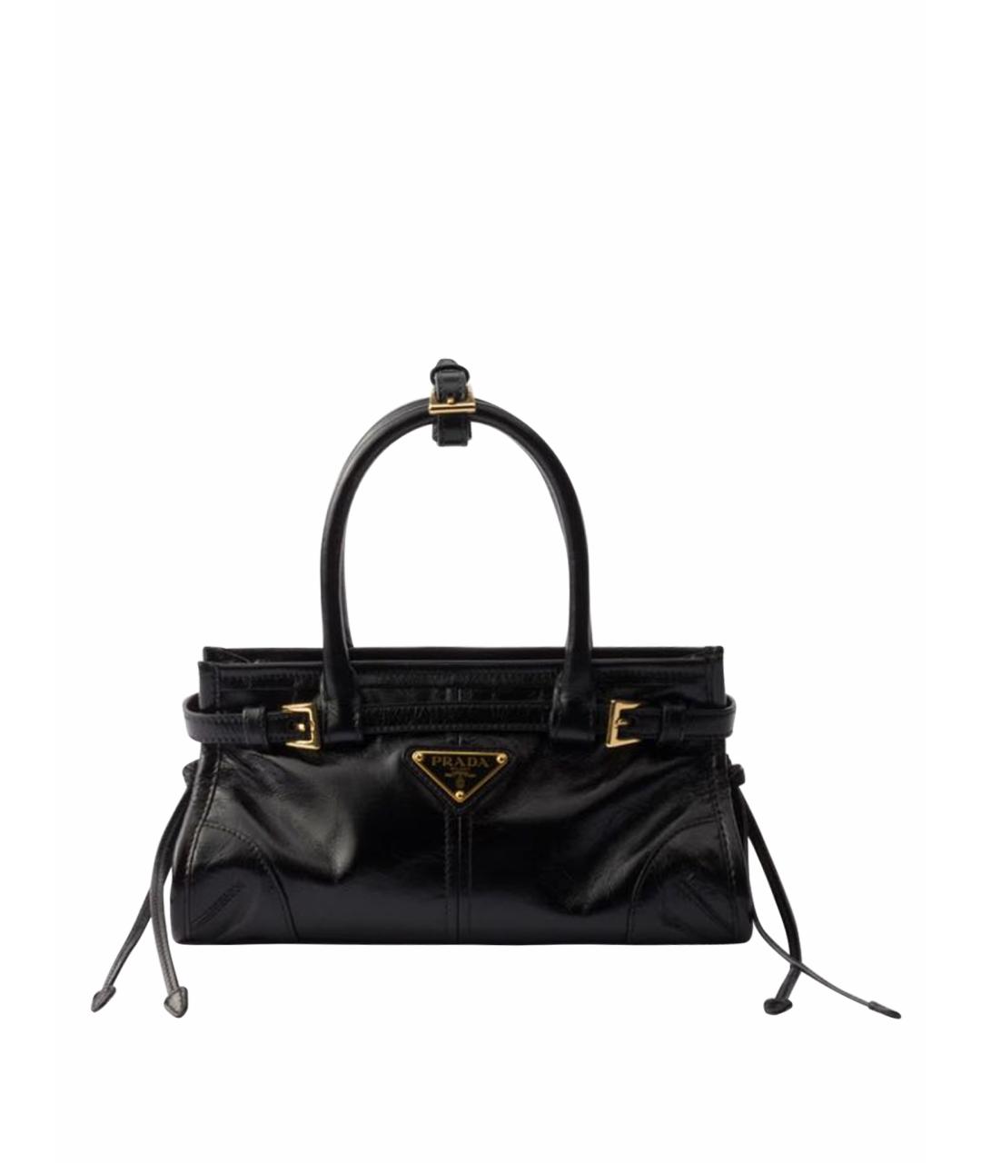 PRADA Черная кожаная сумка с короткими ручками, фото 1