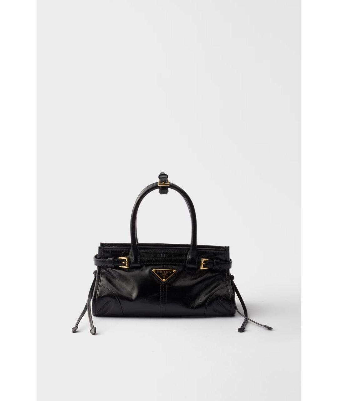 PRADA Черная кожаная сумка с короткими ручками, фото 6