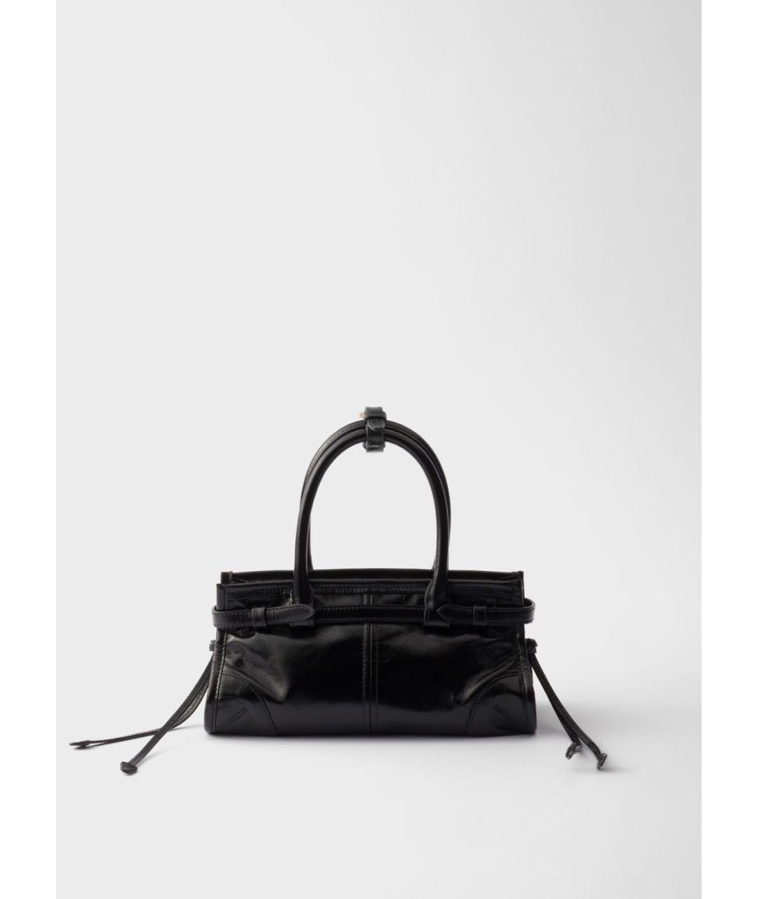 PRADA Черная кожаная сумка с короткими ручками, фото 3