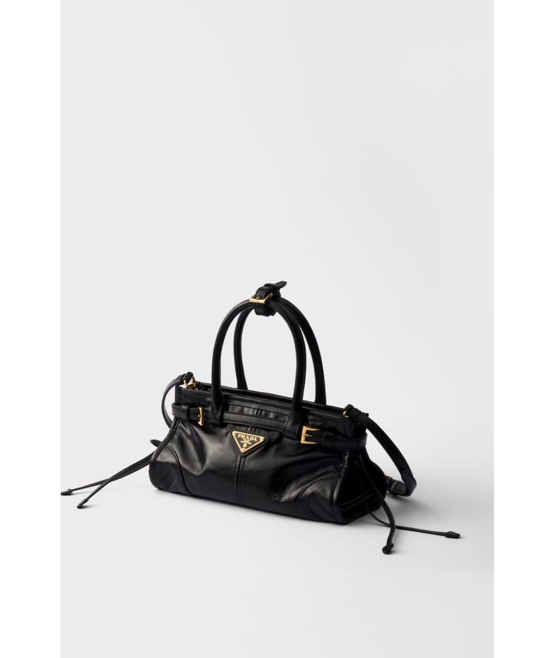 PRADA Черная кожаная сумка с короткими ручками, фото 2