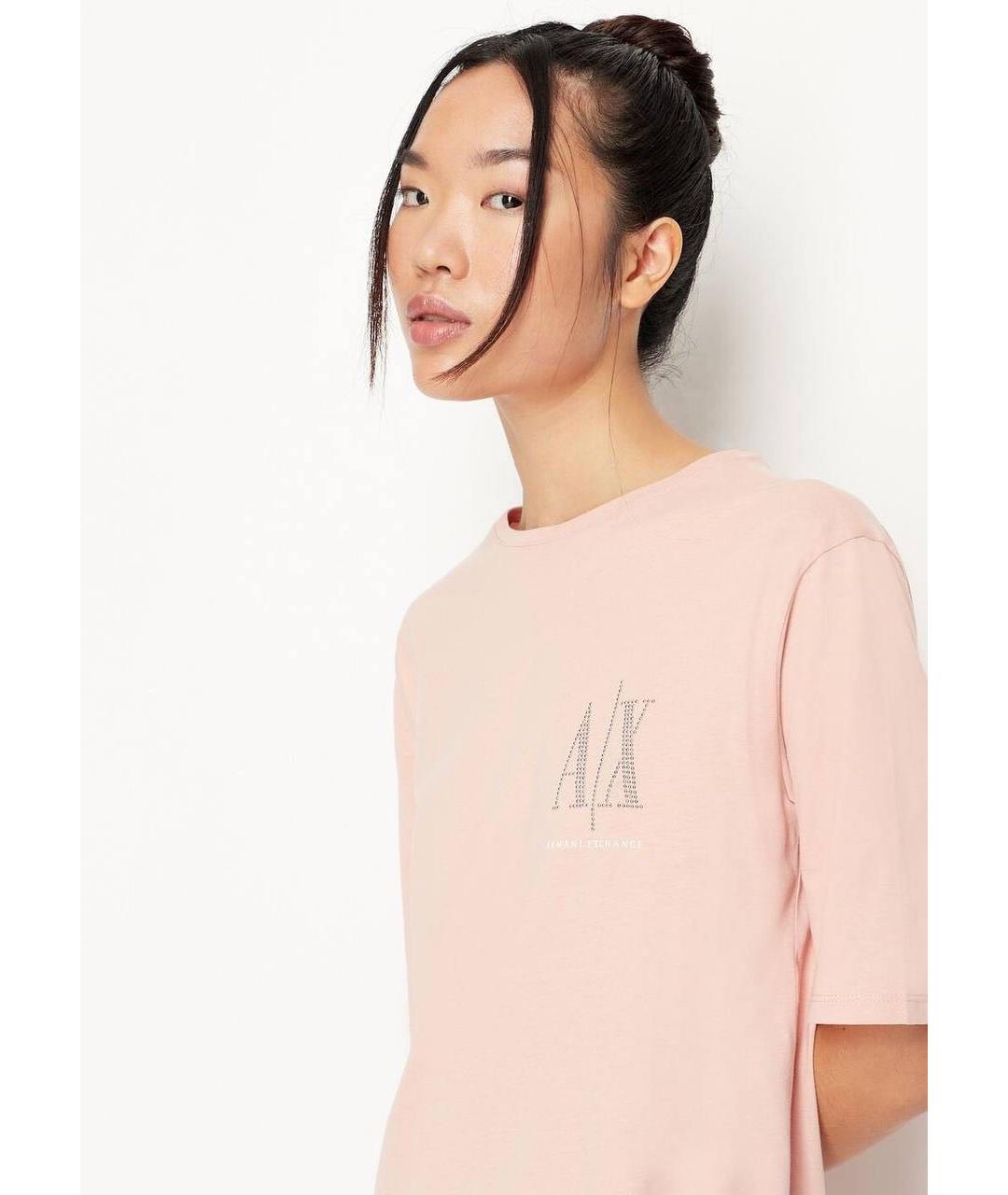 ARMANI EXCHANGE Коралловое хлопковое повседневное платье, фото 3