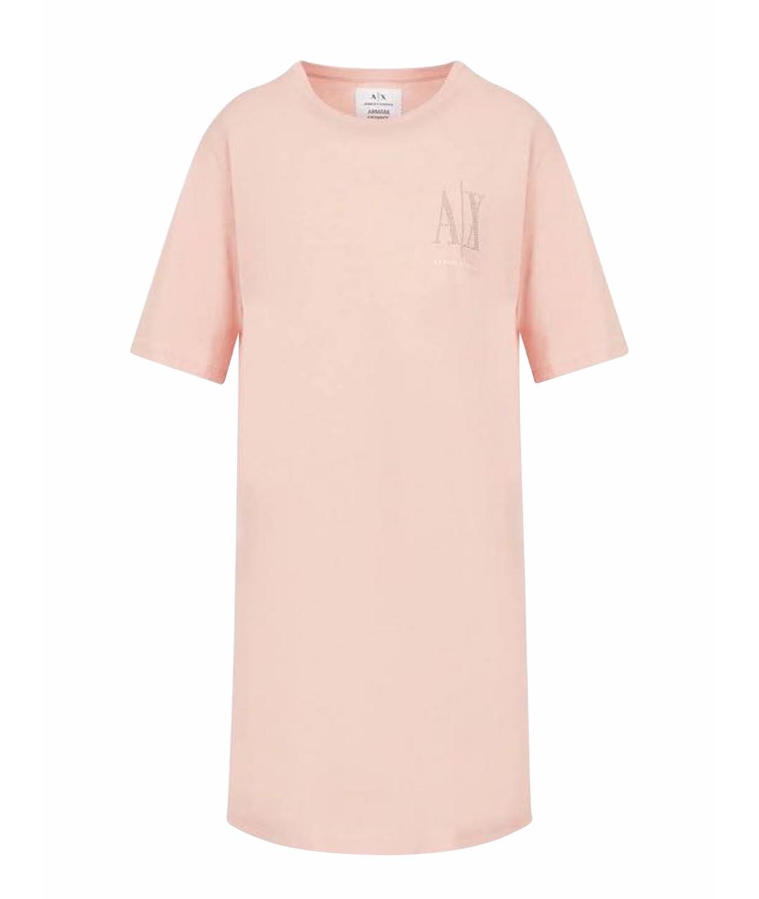 ARMANI EXCHANGE Коралловое хлопковое повседневное платье, фото 1