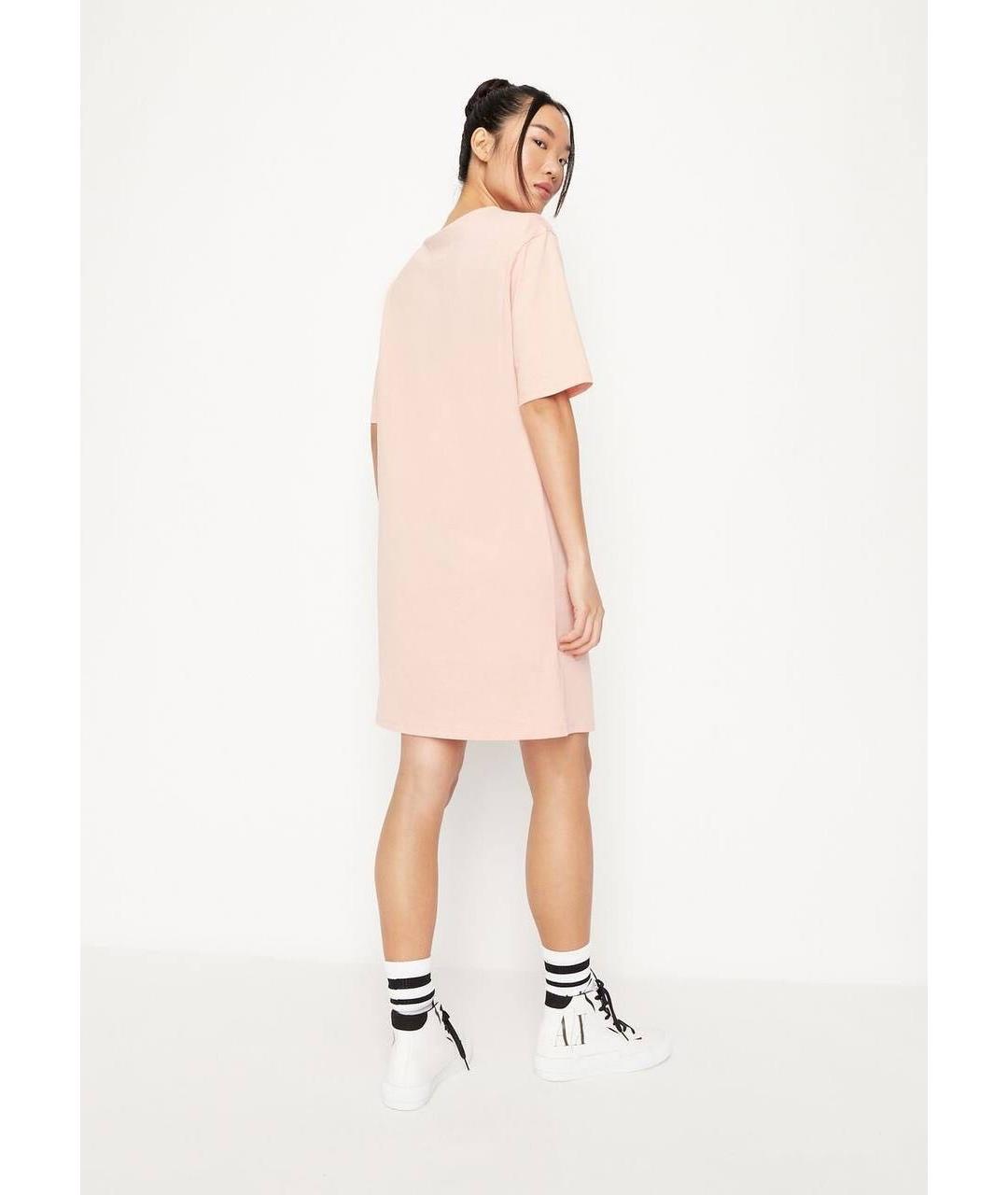 ARMANI EXCHANGE Коралловое хлопковое повседневное платье, фото 4