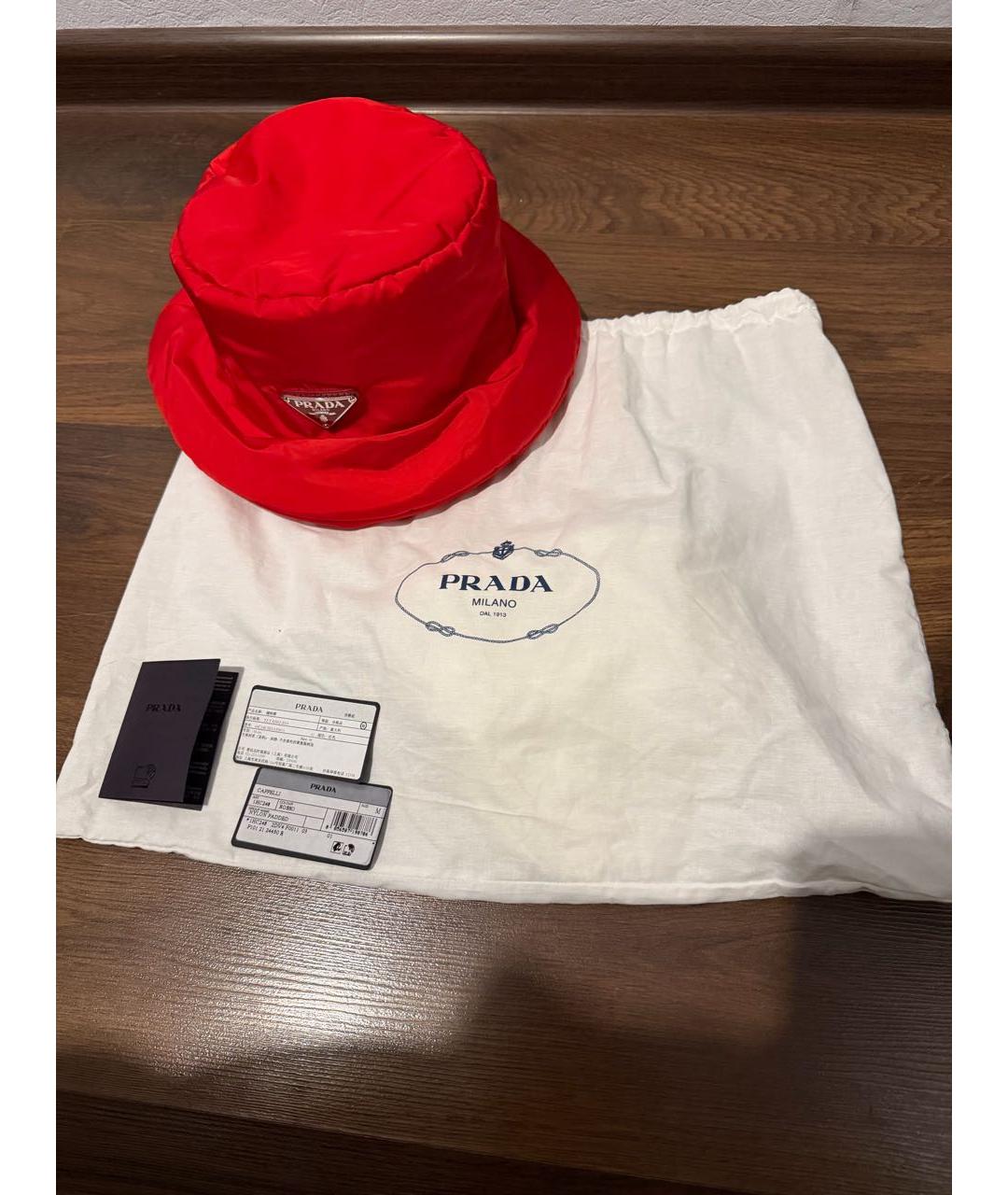 PRADA Красная синтетическая панама, фото 6