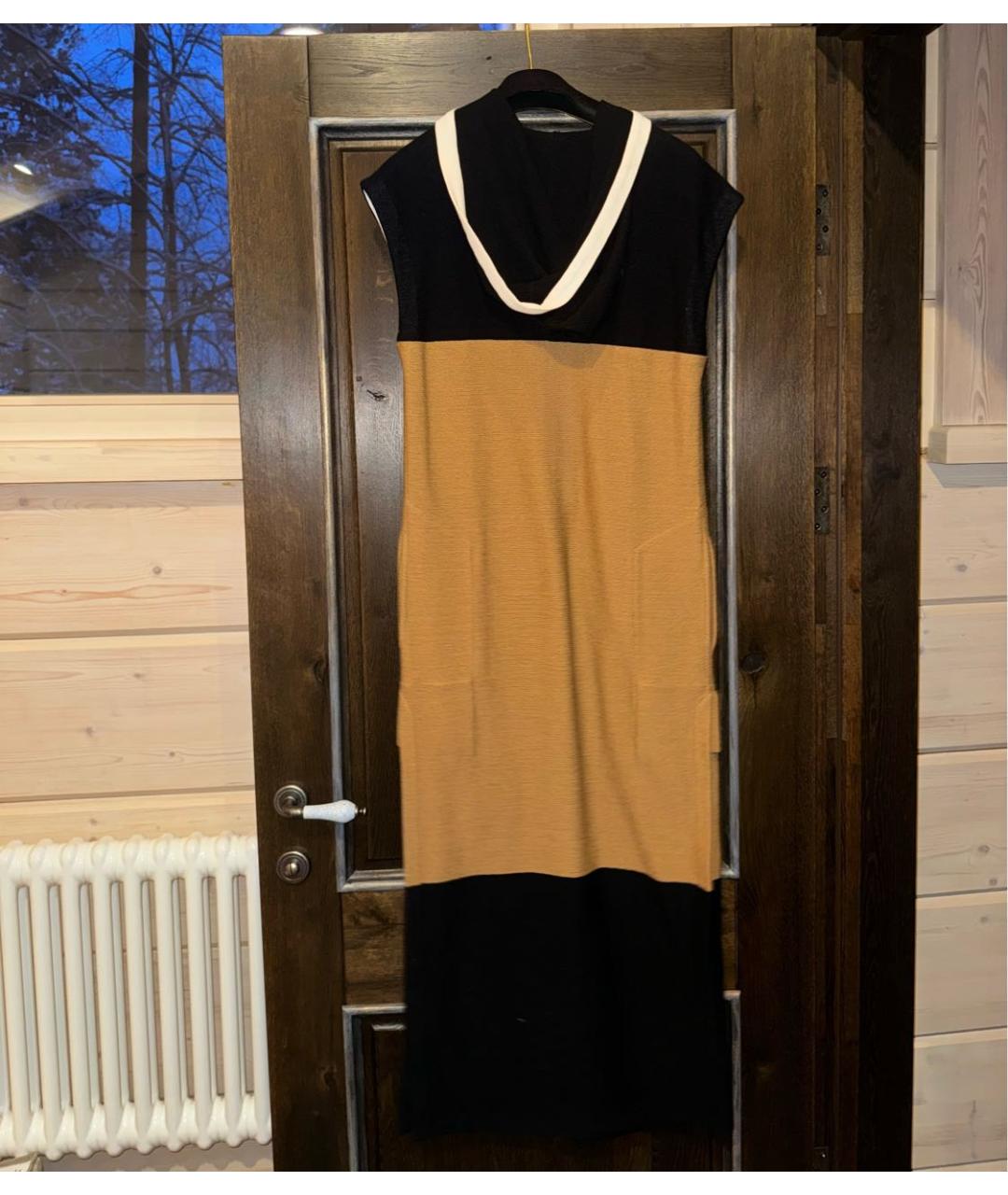 HERMES Горчичное хлопковое повседневное платье, фото 3