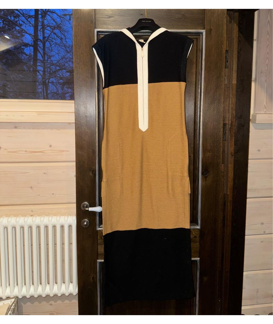 HERMES Горчичное хлопковое повседневное платье, фото 5