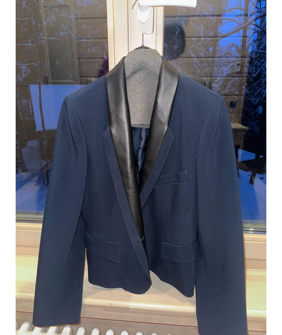 HERMES Синий шерстяной жакет/пиджак, фото 5