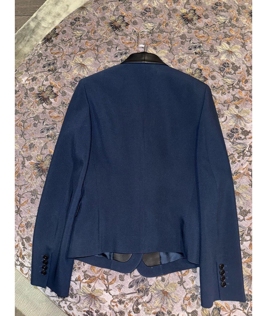 HERMES Синий шерстяной жакет/пиджак, фото 2
