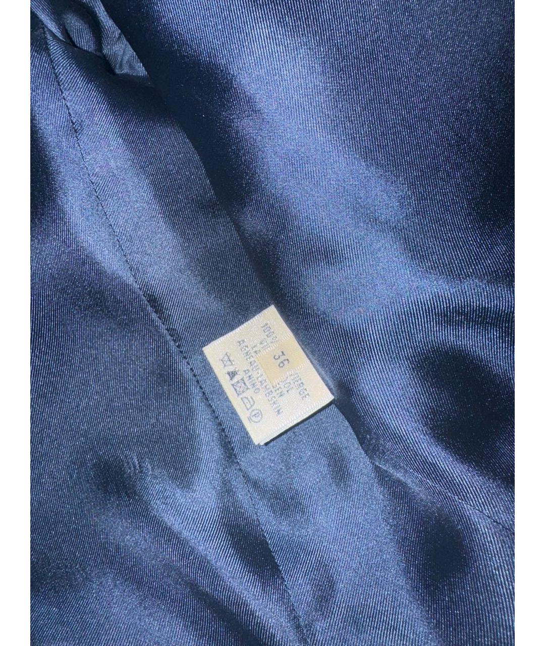 HERMES Синий шерстяной жакет/пиджак, фото 4