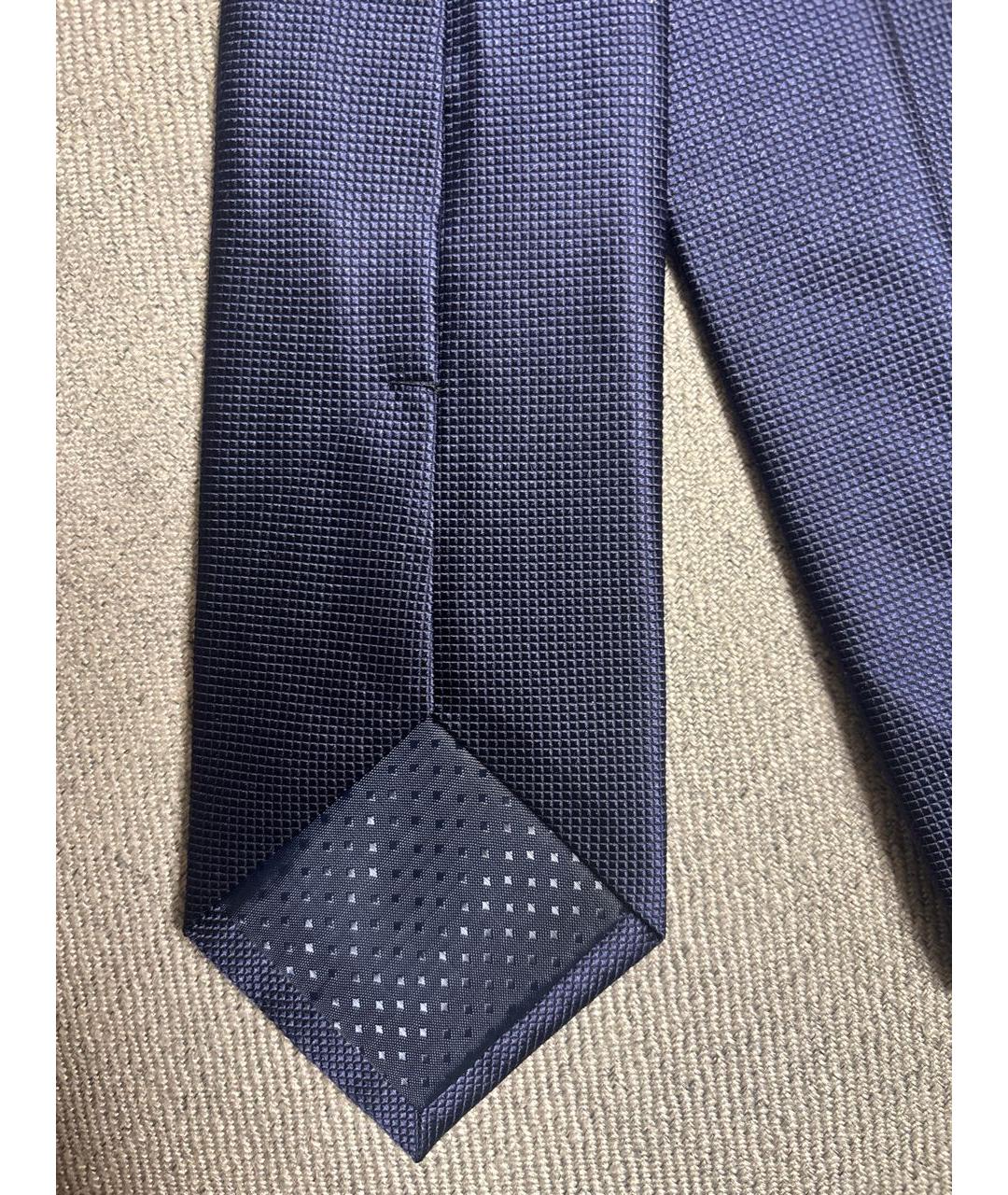 SAINT LAURENT Темно-синий шелковый галстук, фото 6