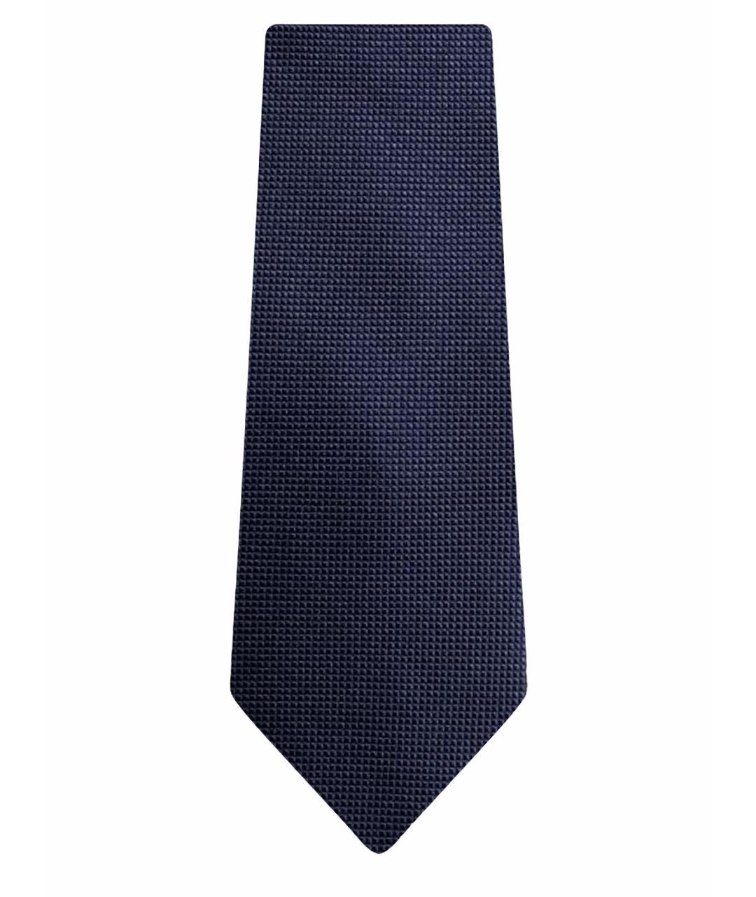 SAINT LAURENT Темно-синий шелковый галстук, фото 1
