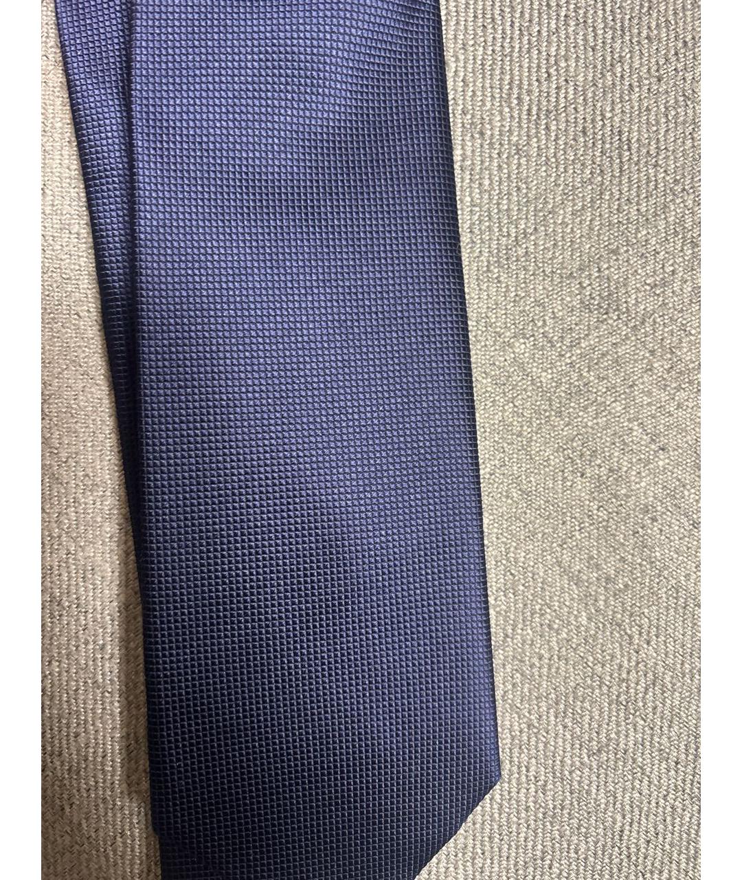 SAINT LAURENT Темно-синий шелковый галстук, фото 4