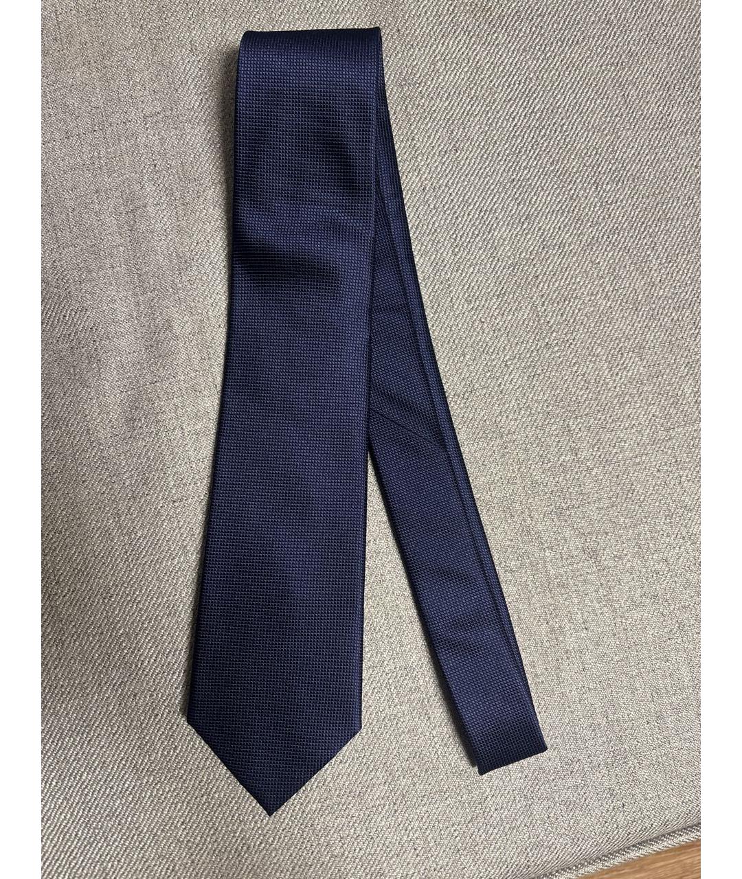 SAINT LAURENT Темно-синий шелковый галстук, фото 7