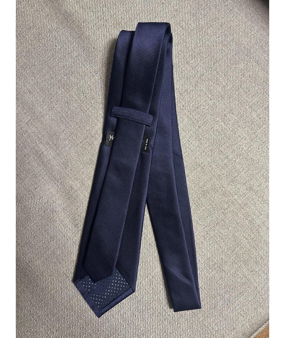 SAINT LAURENT Темно-синий шелковый галстук, фото 2